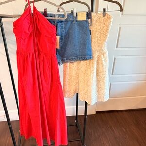 Bundle Universal Thread Halter, Shorts, Maxi Dress